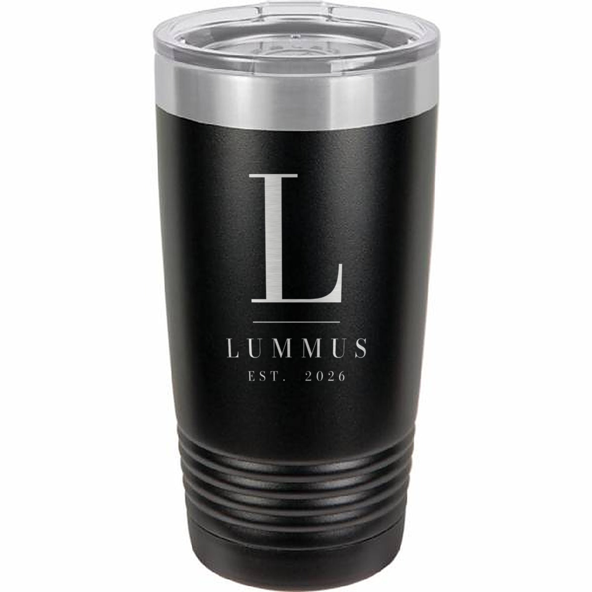 Stacked Monogram Engraved Tumbler – 20 oz mockup