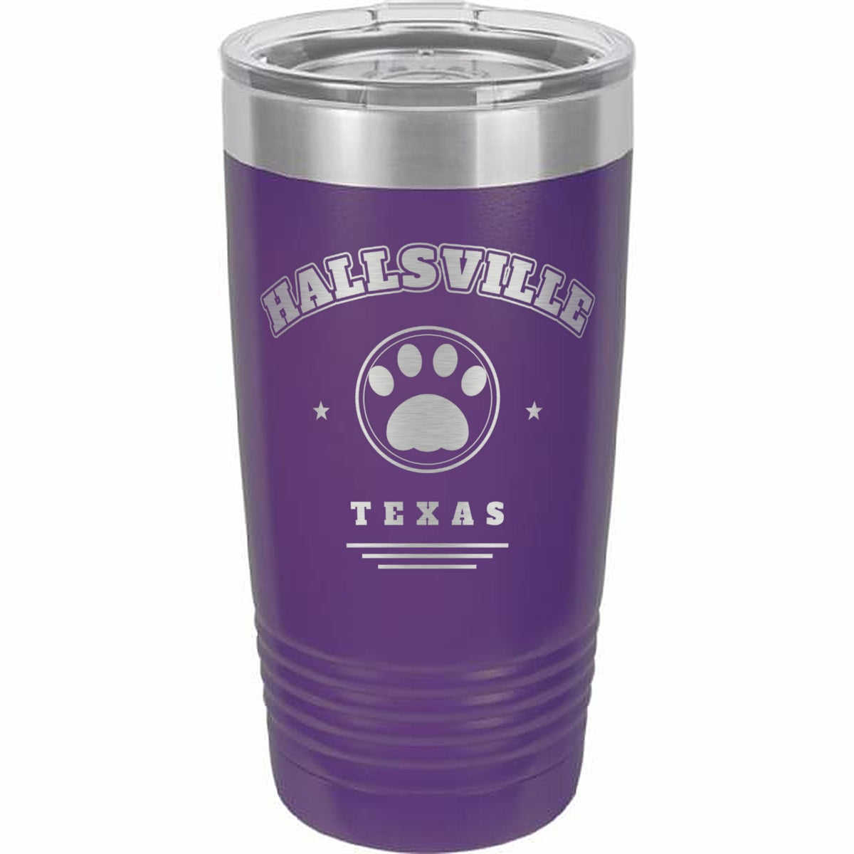 Retro Hallsville Paw Engraved Tumbler – 20 oz mockup