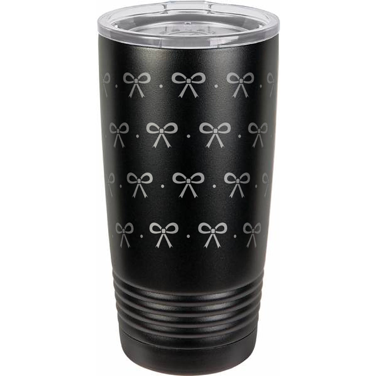 Bows & Dots Engraved Tumbler – 20 oz - Black