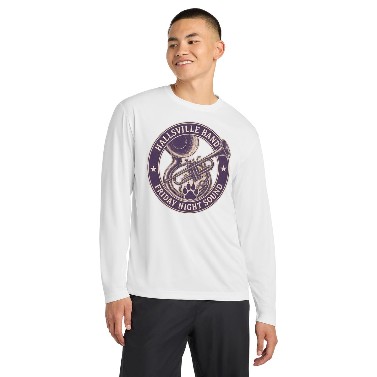 Hallsville Band Friday Night Sound Long Sleeve - White