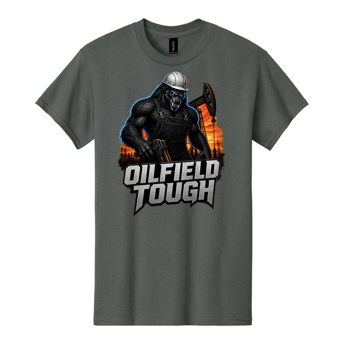 Oilfield Tough Crew Gift Set - Oilfield Tough tee in Charcoal