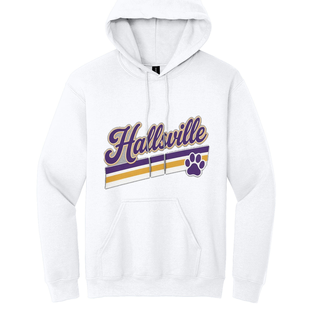 Hallsville Retro Stripe Paw Hoodie - White