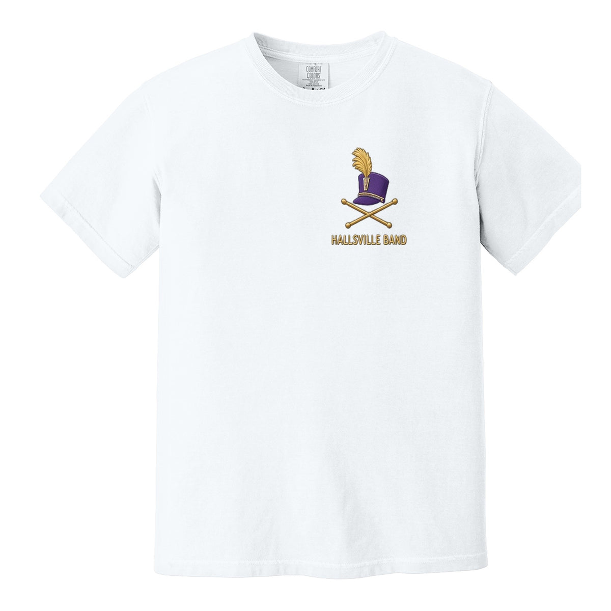 Hallsville Band Shako Crest Tee - White