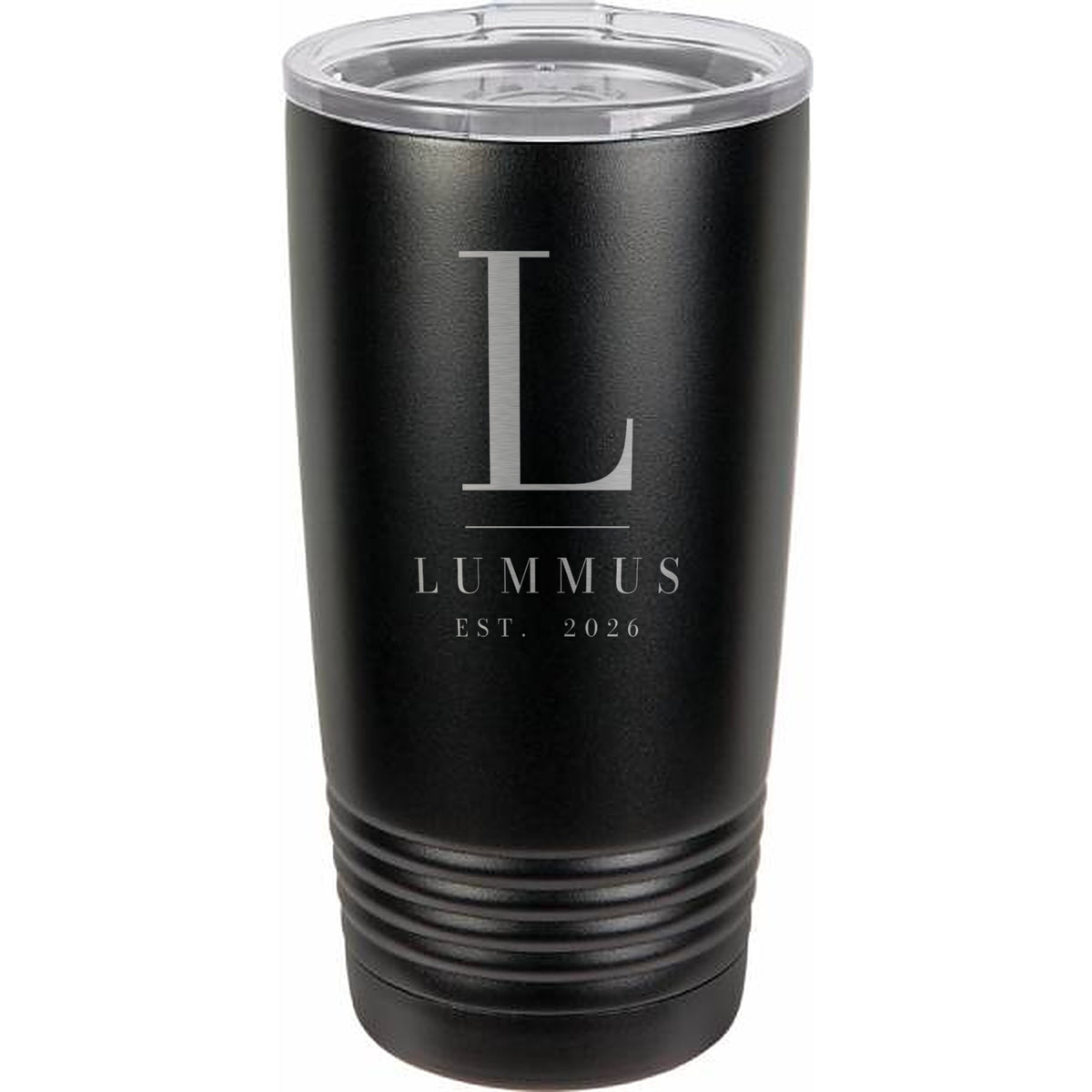 Stacked Monogram Engraved Tumbler – 20 oz - Black