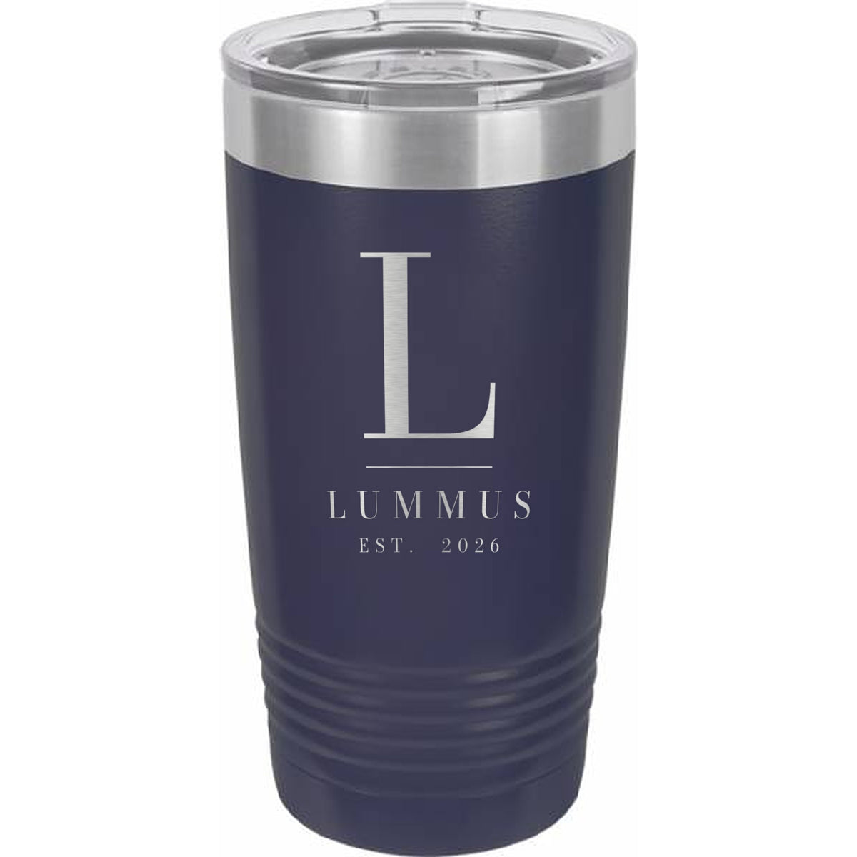 Stacked Monogram Engraved Tumbler – 20 oz - Navy