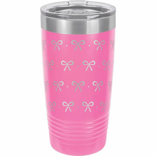 Bows & Dots Engraved Tumbler – 20 oz mockup
