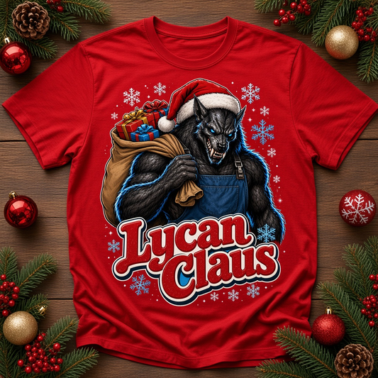 Lycan Claus Christmas T-Shirt – Werewolf Santa Holiday Tee