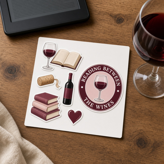 Reading Between the Wines Sticker Sheet – Bookish Wine Kiss-Cut Stickers