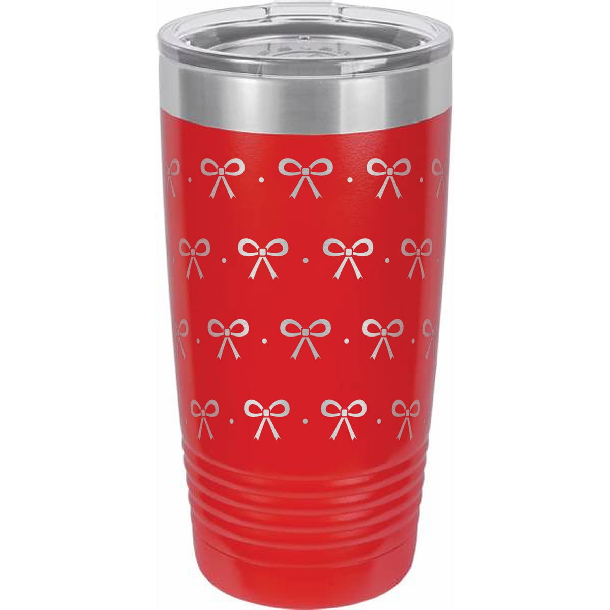 Bows & Dots Engraved Tumbler – 20 oz - Red