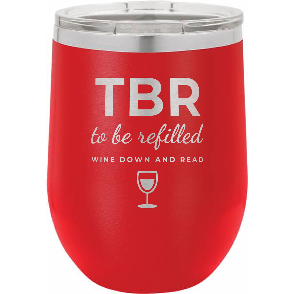 Night In Box – Wine Down & Read Holiday Gift Box with Engraved Wine Tumbler, Bookmark & Coaster - Red